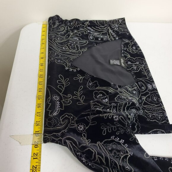 Willi Smith Womens Embroidered Velvet Fairy Grunge Top Size XL Black Whimsigoth - Picture 6 of 9